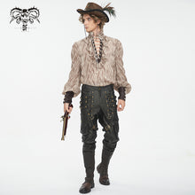 Load image into Gallery viewer, SHT11702 brown Punk high collar long sleeve men shirt