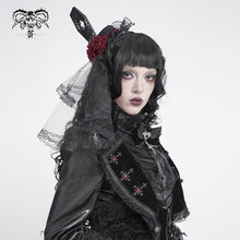 Load image into Gallery viewer, AS304 Lolita DIY Coffin-Shaped Lace Mini Top Hat Hair Clip