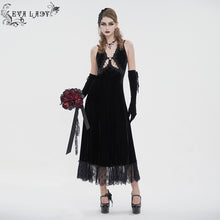 Load image into Gallery viewer, ESKT04301 Velvet halterneck strappy dress
