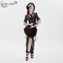 Load image into Gallery viewer, EAS04102 Wine Black Bat-Wing-Opening Velvet Handbag