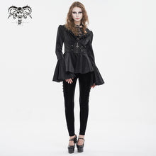 Load image into Gallery viewer, CT211 Patterned leather lace bell-sleeve jacket