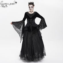 Load image into Gallery viewer, ETT043 Fake two-piece long-sleeved Gothic T-shirt with corset