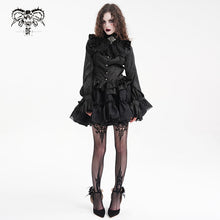 Load image into Gallery viewer, SKT226 black lolita women Organza gathered puffy bustle A line skirt