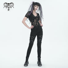 Load image into Gallery viewer, PT214 Punk Twill decorative Faux Leather Leg Loop Trousers
