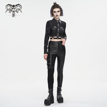 Load image into Gallery viewer, SHT107 Leather paneled rivets studded shirt