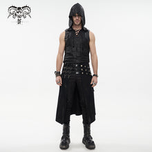 Load image into Gallery viewer, TT137 Devil fashion biker punk rock metallic hooded tattered knit men top