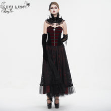 Load image into Gallery viewer, ECST006 Gothic color contrast lace up corset