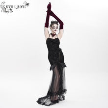 Load image into Gallery viewer, ESKT072 Sequined embroidered mesh suspender trailing dress