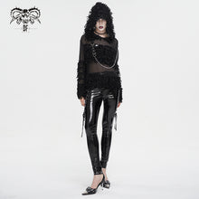 Load image into Gallery viewer, SR014 Plush patchwork hooded cross short sweater