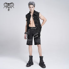 Load image into Gallery viewer, PT113 decadence Summer punk rock men nailed ragged shorts