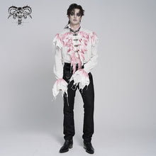 Load image into Gallery viewer, SHT163 Hand-Painted Burgundy Long-Sleeve Shirt with Double-Layer Mesh