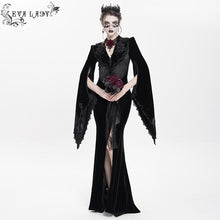 Load image into Gallery viewer, ECT02201 Slim-fit velvet long coat with slit sleeves