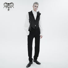 Load image into Gallery viewer, WT07601 Black Gothic jacquard peak lapel swallowtail men's suit vest