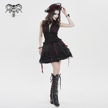 Load image into Gallery viewer, SHT161 Gothic V-Neck Backless Cropped T-Shirt with Eyelash Lace Shoulders