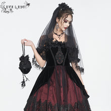 Load image into Gallery viewer, EAS014 Gothic velveteen floral mesh tote bag