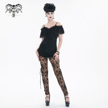 Load image into Gallery viewer, PT10702 Gothic brown queen patterned printed sexy ladies see through leggings
