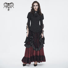 Load image into Gallery viewer, SKT19802 Black and red Gothic Paisley High Waist Skirt