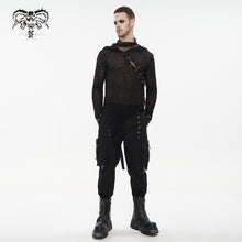 Load image into Gallery viewer, TT186 Punk Hooded Irregular Big Net T-shirt