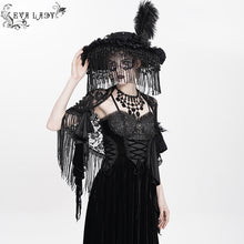 Load image into Gallery viewer, ESKT064 Gothic Rose Tassel Slip Dress