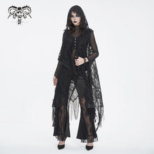 Load image into Gallery viewer, CA042 Gothic lace tassels sleeveless hooded cardigan