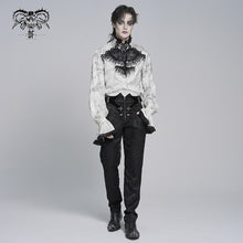 Load image into Gallery viewer, SHT15602 Grey Two-Tone Textured Woven Gothic Shirts with Bow Tie