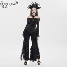 Load image into Gallery viewer, EPT021 Suede Embossed Velvet Flared Pants