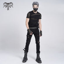 Load image into Gallery viewer, TT060 everyday summer men partition diamond mesh T-shirt