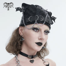 Load image into Gallery viewer, AS146 Computer wavy  pattern cat ear hat with chain