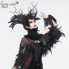 Load image into Gallery viewer, EAS017 Goth Feather tree monster Headband