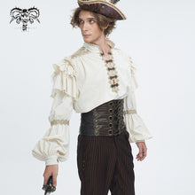 Load image into Gallery viewer, AS185 Steampunk brush-off leather men corset