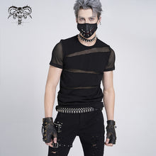 Load image into Gallery viewer, GE012 Distressed brown Steampunk metallic fitted medium length bandage gloves