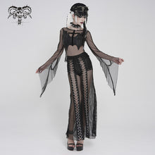 Load image into Gallery viewer, TT306 Bat-Shaped Chest Punk Mesh T-Shirt