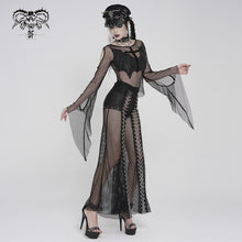 Load image into Gallery viewer, PT293 Punk Cutout Diamond Mesh Wide-Leg Pants
