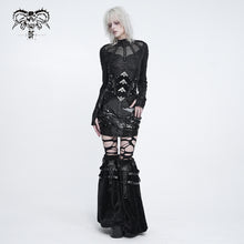 Load image into Gallery viewer, AS301 Short-pile velour and glossy patent leather Punk-style mid-length leg warmers