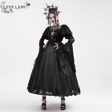 Load image into Gallery viewer, ESKT05201 Chest V-neck long-sleeved jacquard mesh dress