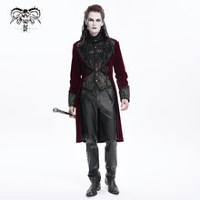 Load image into Gallery viewer, CT25402 RED Gothic faux two piece embossed dress coat