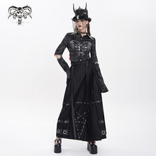 Load image into Gallery viewer, SHT143 Long-sleeved faux leather shirt with random lines patterns