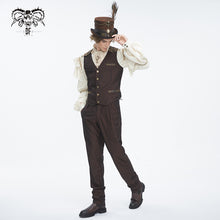 Load image into Gallery viewer, PT24802 COFFEE Steampunk striped suit trousers