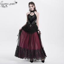 Load image into Gallery viewer, ECST00901 Black Heart Shaped Floral Gothic Corset