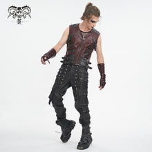 Load image into Gallery viewer, WT08602 wine hand brushed leather men vest