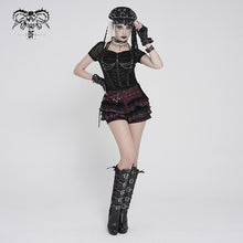 Load image into Gallery viewer, PT296 Punk Snake-Print Faux Leather Micro-Shorts with Flared Hem