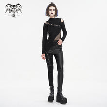 Load image into Gallery viewer, PT218 Women's asymmetrical faux leather trousers
