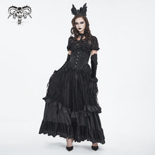 Load image into Gallery viewer, SKT19801 Black Gothic Paisley High Waist Skirt