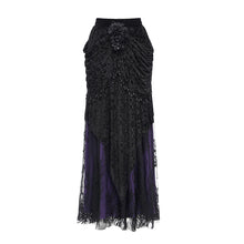 Load image into Gallery viewer, ESKT06702 purple branch mesh gothic skirt