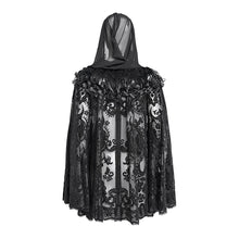 Load image into Gallery viewer, ECA023 Gothic velvet pattern hooded small cape