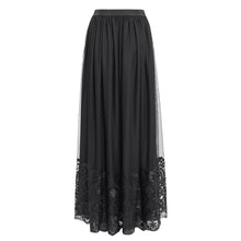 Load image into Gallery viewer, ESKT05601 black Gothic floral embroidered skirt