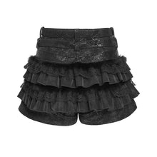 Load image into Gallery viewer, PT294 Punk Snake-Print Faux Leather Micro-Shorts with Flared Hem