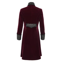 Load image into Gallery viewer, CT25402 RED Gothic faux two piece embossed dress coat