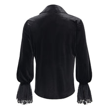 Load image into Gallery viewer, SHT12601  black glimmer Long-sleeved velvet shirts
