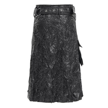 Load image into Gallery viewer, SKT227 Punk Men's Wrinkled Leather kilt